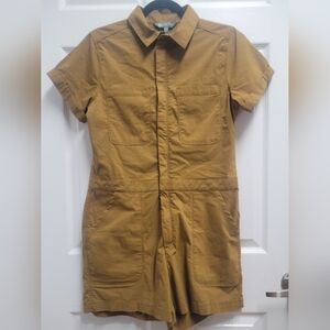 Title Nine Tan Safari-Inspired Jumpsuit  mustard color